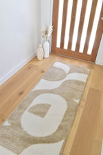 Arcadia Mid-Century Geometric Arch Textured Chestnut Rug