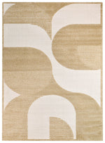 Arcadia Mid-Century Geometric Arch Textured Chestnut Rug