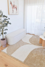 Arcadia Mid-Century Geometric Arch Textured Chestnut Rug