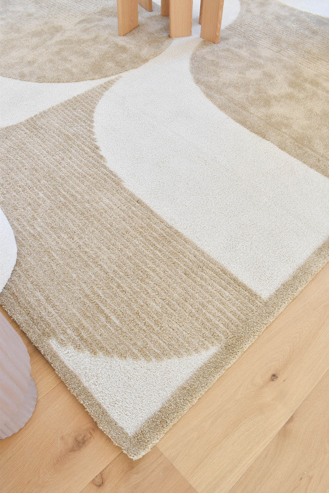 Arcadia Mid-Century Geometric Arch Textured Chestnut Rug