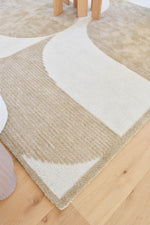 Arcadia Mid-Century Geometric Arch Textured Chestnut Rug