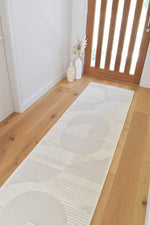 Arcadia Mid-Century Geometric Arch Textured Pearl Rug