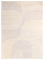 Arcadia Mid-Century Geometric Arch Textured Pearl Rug