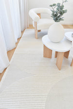 Arcadia Mid-Century Geometric Arch Textured Pearl Rug