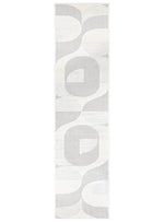 Arcadia Mid-Century Geometric Arch Textured Beige Rug