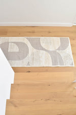 Arcadia Mid-Century Geometric Arch Textured Beige Rug
