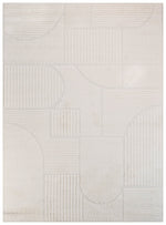 Contour Modern Sculpted Arches Textured Cream Rug