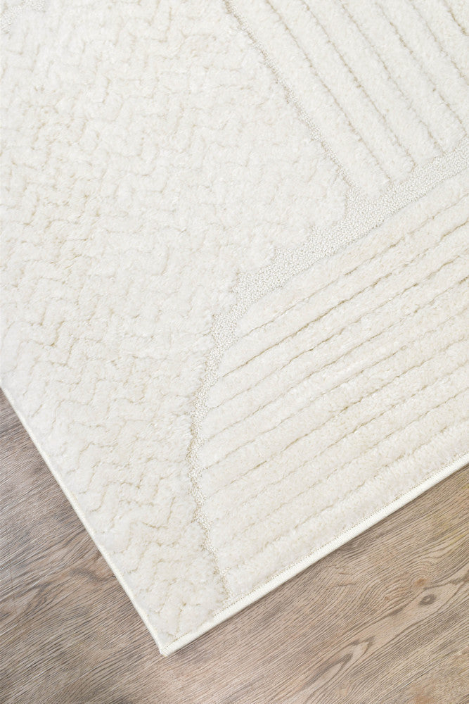 Contour Modern Sculpted Arches Textured Cream Rug