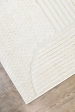 Contour Modern Sculpted Arches Textured Cream Rug