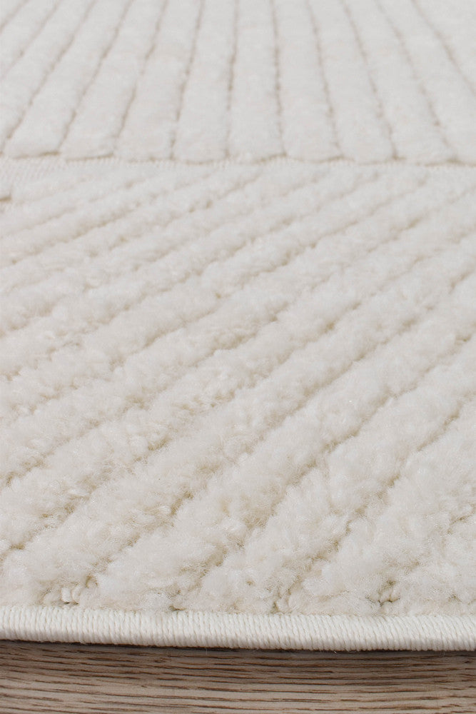 Contour Modern Sculpted Arches Textured Cream Rug