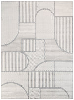 Contour Modern Sculpted Arches Textured Grey Rug