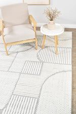 Contour Modern Sculpted Arches Textured Grey Rug