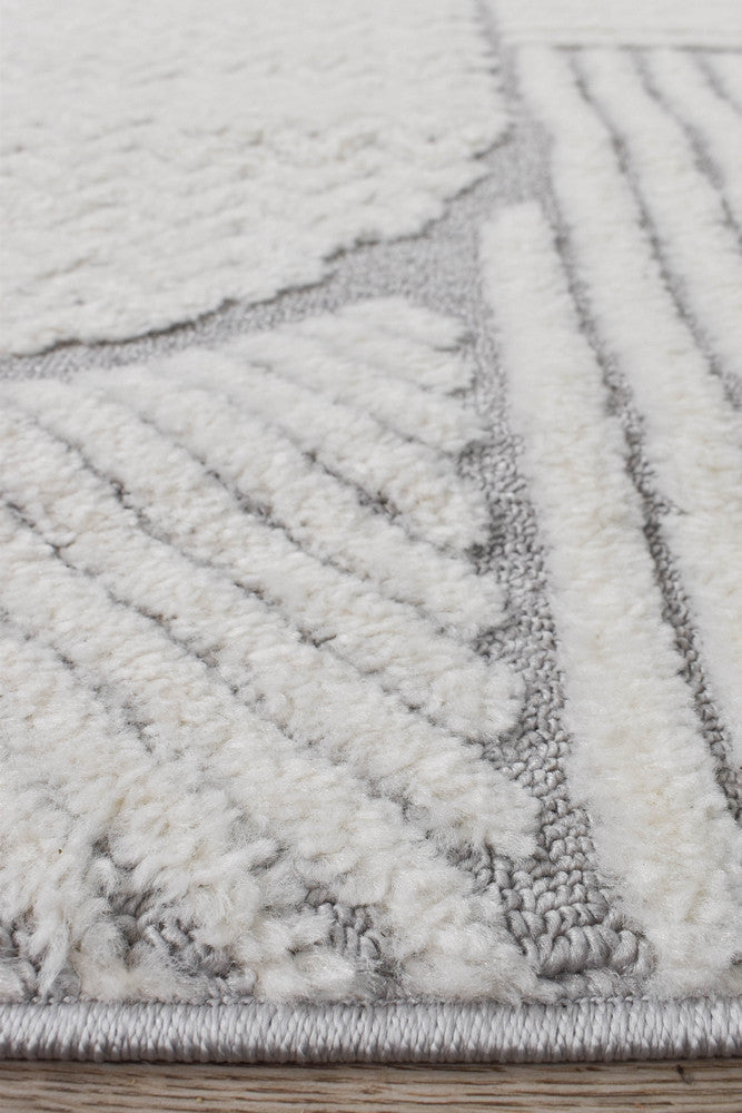 Contour Modern Sculpted Arches Textured Grey Rug