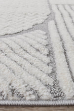 Contour Modern Sculpted Arches Textured Grey Rug