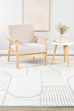 Contour Modern Sculpted Arches Textured Grey Rug