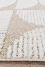 Contour Mid-Century Sculpted Half-Moon Beige Rug