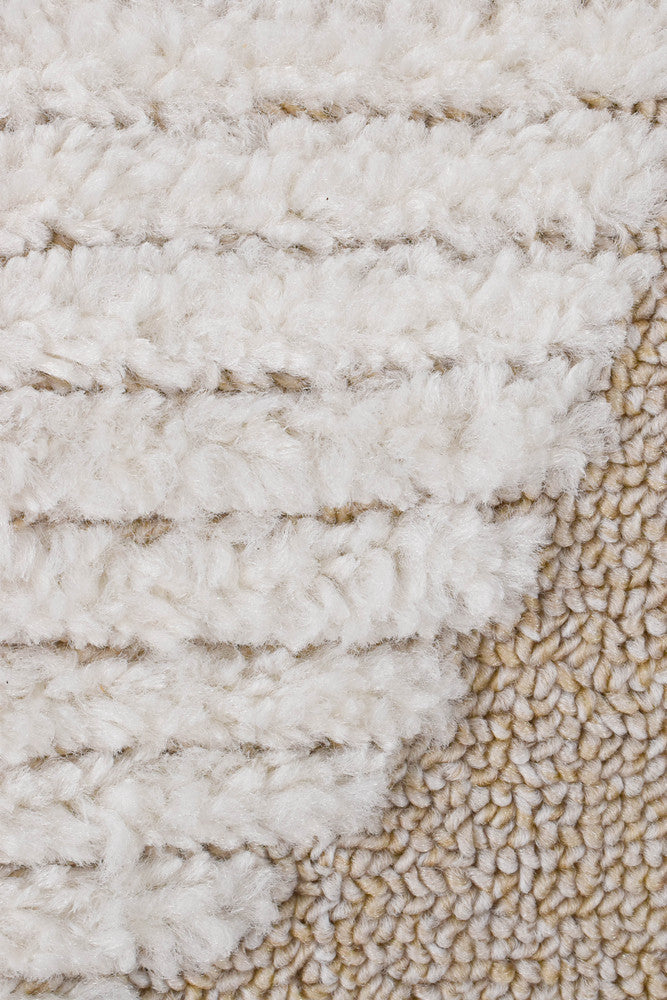 Contour Mid-Century Sculpted Half-Moon Beige Rug
