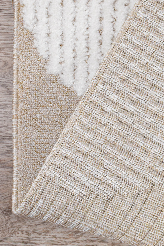 Contour Mid-Century Sculpted Half-Moon Beige Rug