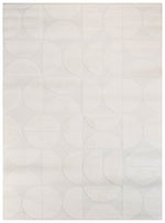 Contour Mid-Century Sculpted Half-Moon Cream Rug