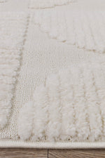 Contour Mid-Century Sculpted Half-Moon Cream Rug