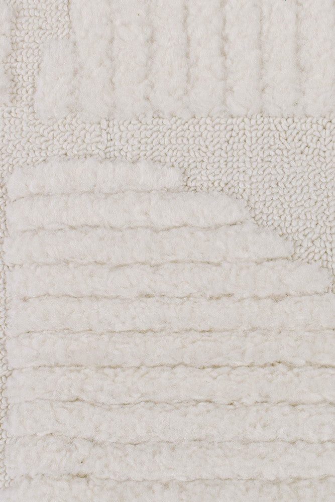 Contour Mid-Century Sculpted Half-Moon Cream Rug