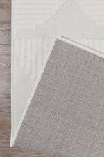 Contour Mid-Century Sculpted Half-Moon Cream Rug