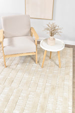 Contour Modern Sculpted Linear Column Beige Rug