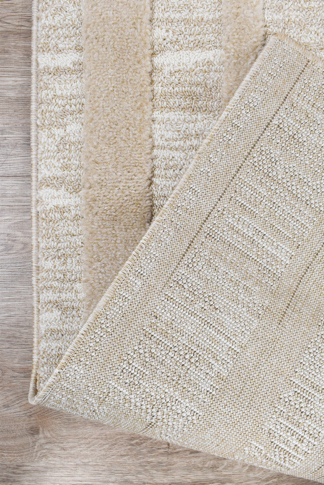Contour Modern Sculpted Linear Column Beige Rug