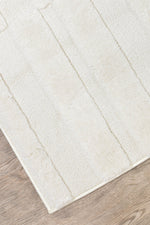 Contour Modern Sculpted Linear Column Cream Rug