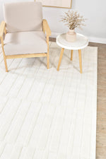 Contour Modern Sculpted Linear Column Cream Rug