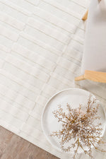 Contour Modern Sculpted Linear Column Cream Rug