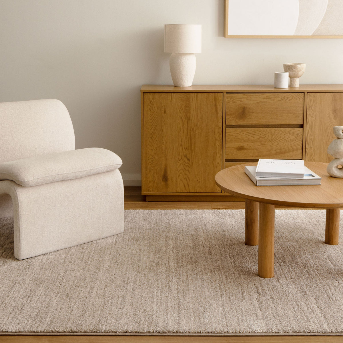 Aspen Minimalist Tonal Beige Rug