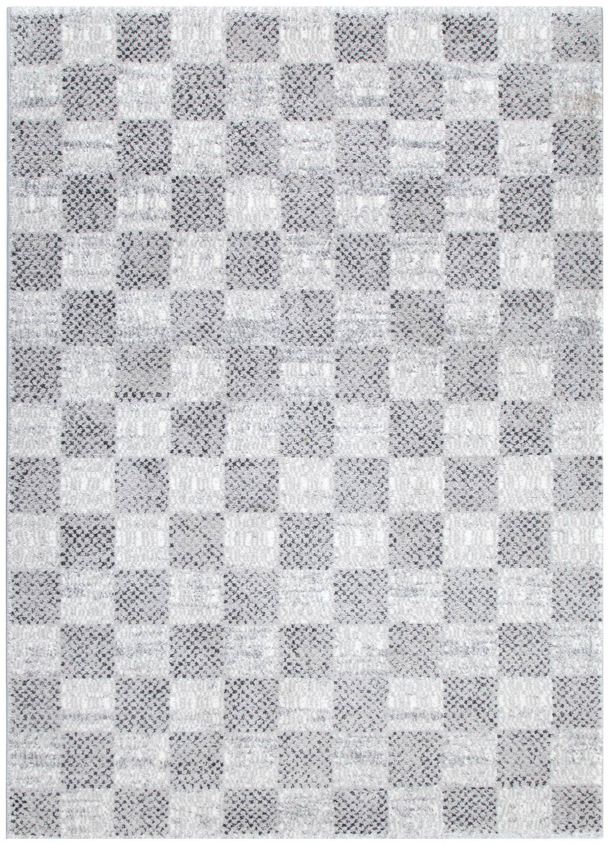 Aspen Grey Checkered Rug
