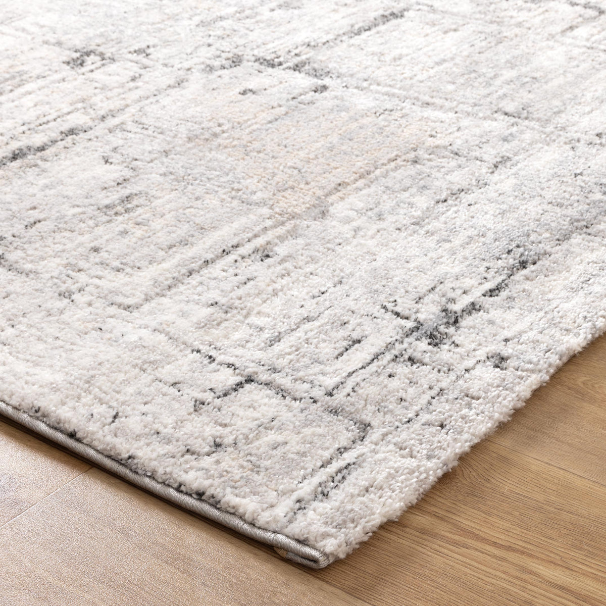 Aspen Grey Distressed Lines Rug