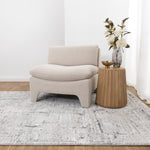Aspen Grey Distressed Lines Rug