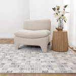 Aspen Grey Beige Checkered Rug