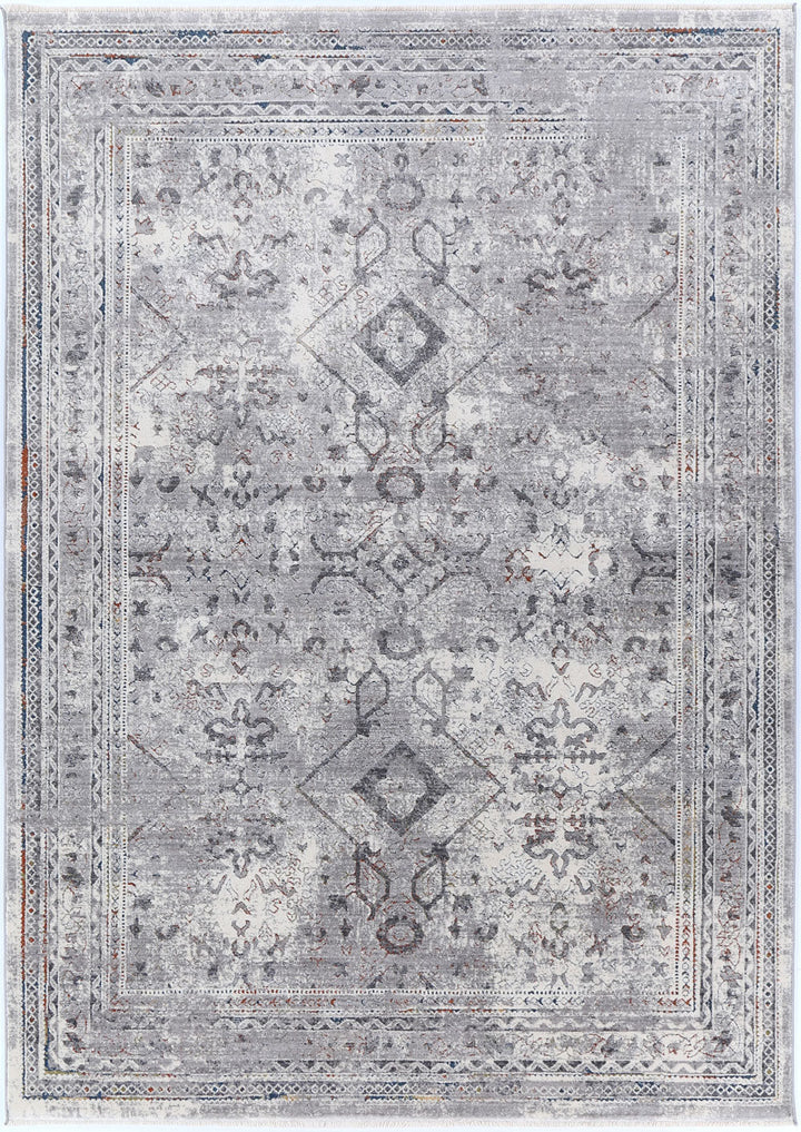 Timeless Haven Border Diamond Grey Multi Rug, [cheapest rugs online], [au rugs], [rugs australia]