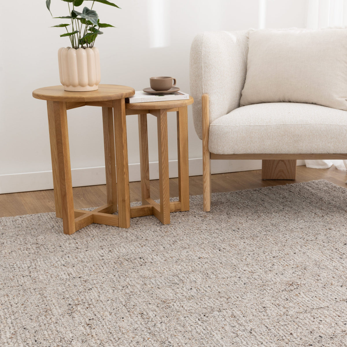 Rowan Greige Modern Wool Rug