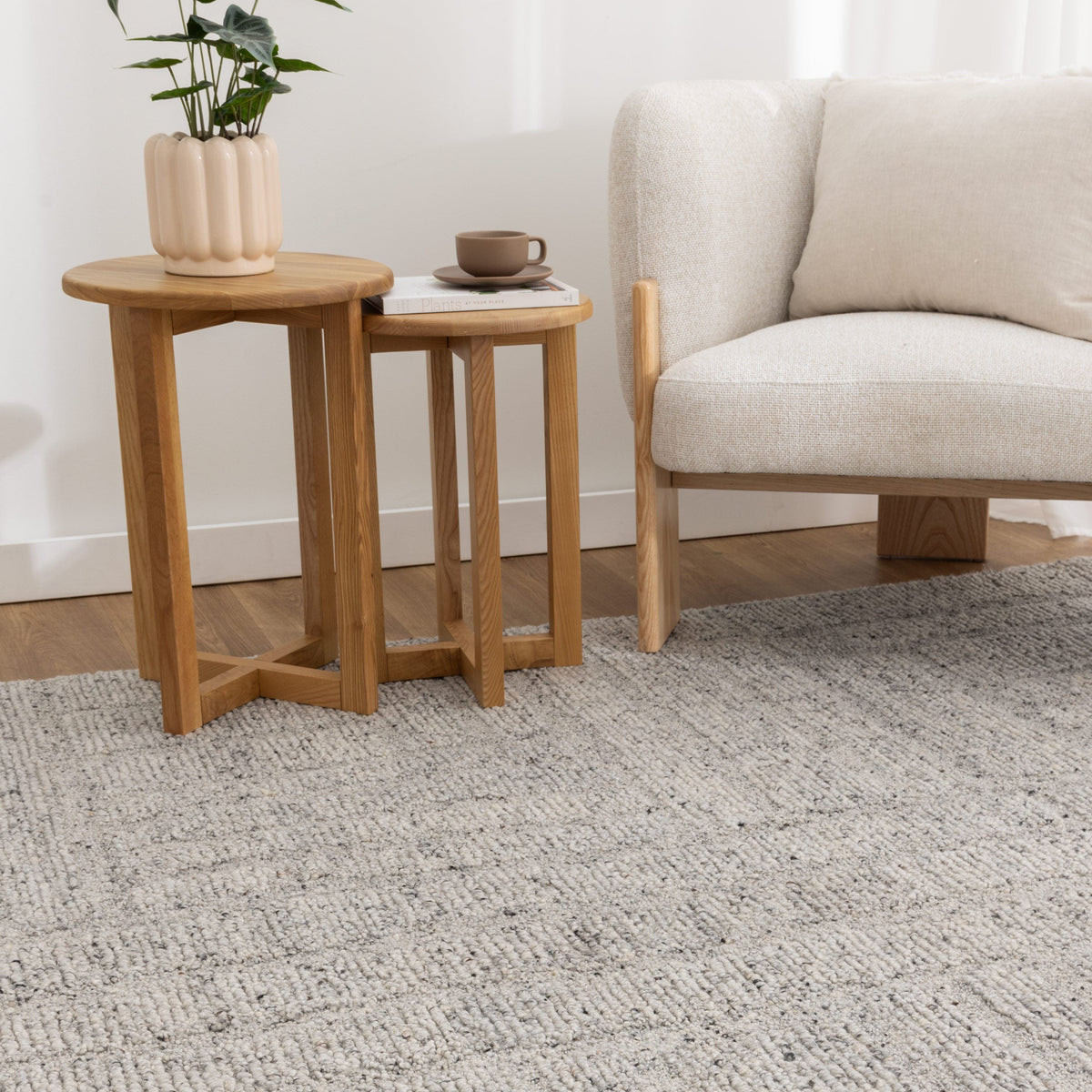 Rowan Grey Modern Wool Rug