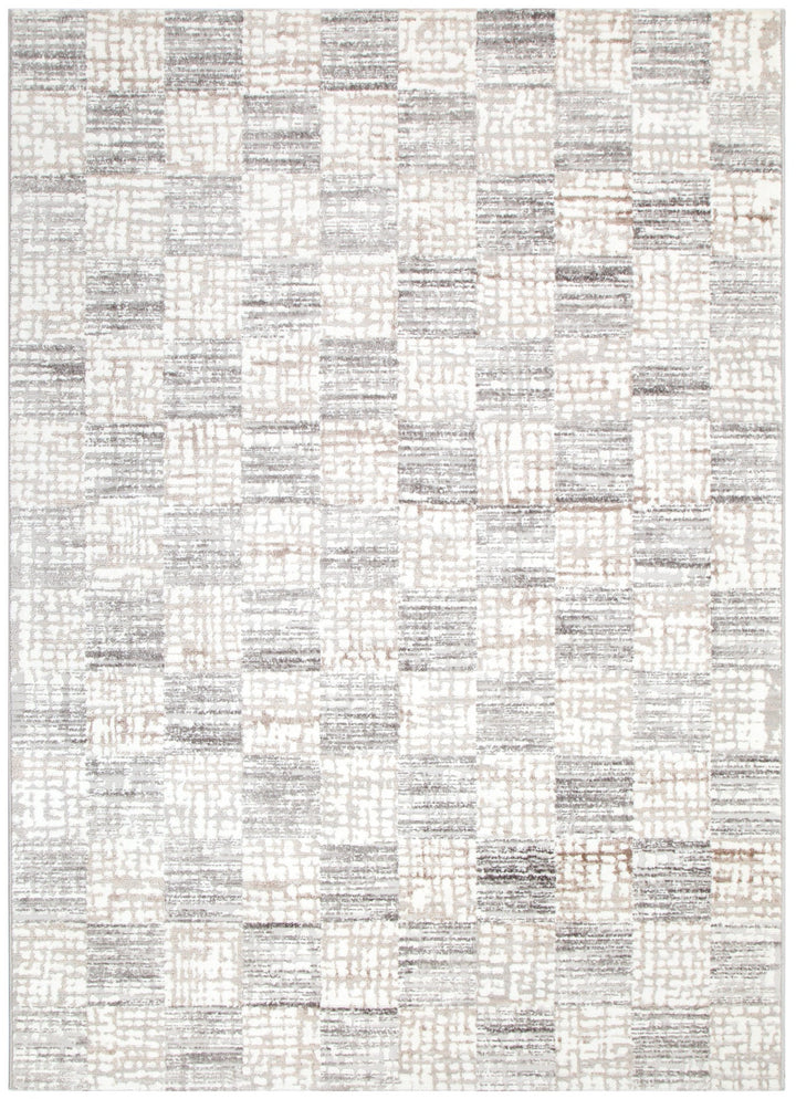 Luna Distressed Checkers Grey Beige Rug, [cheapest rugs online], [au rugs], [rugs australia]