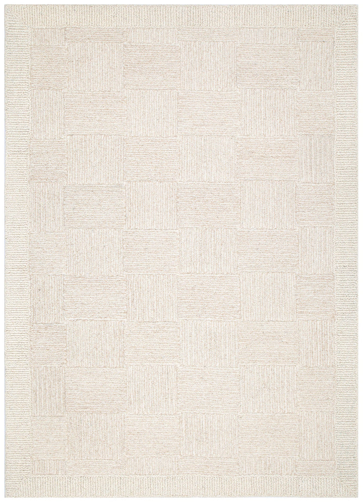 Nordic Nest Checkered Cream Wool Rug, [cheapest rugs online], [au rugs], [rugs australia]