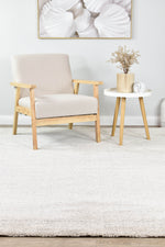 Nirvana Silver Grey Heathered Linear Microfibre Plush Rug