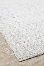 Nirvana Silver Grey Heathered Linear Microfibre Plush Rug