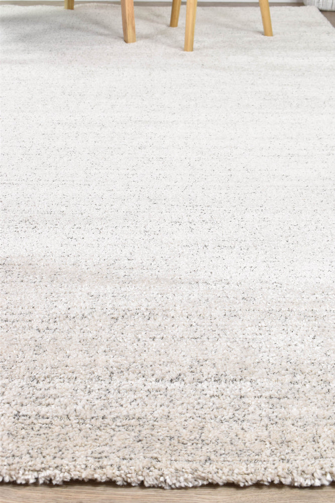 Nirvana Silver Grey Heathered Linear Microfibre Plush Rug