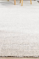 Nirvana Silver Grey Heathered Linear Microfibre Plush Rug