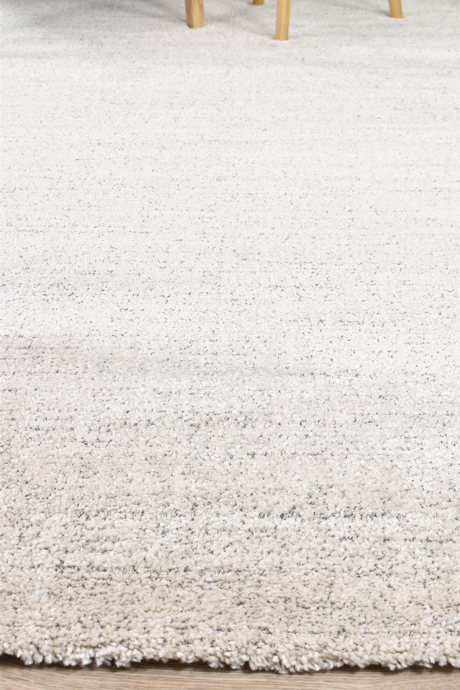 Nirvana Silver Grey Heathered Linear Microfibre Plush Rug