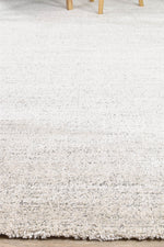 Nirvana Silver Grey Heathered Linear Microfibre Plush Rug