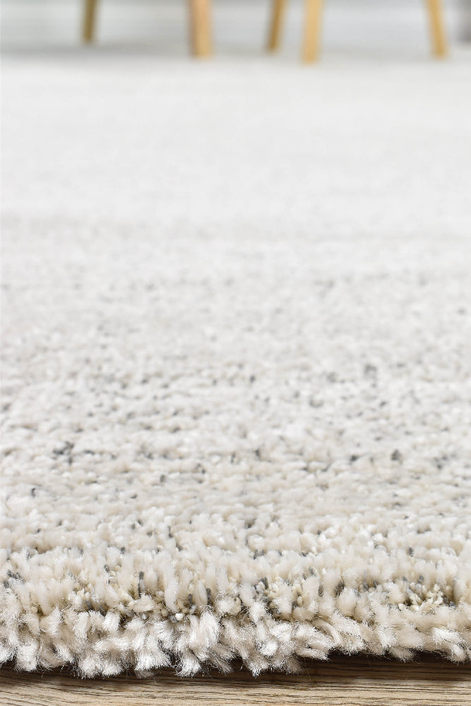 Nirvana Silver Grey Heathered Linear Microfibre Plush Rug