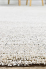 Nirvana Silver Grey Heathered Linear Microfibre Plush Rug