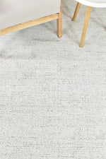 Nirvana Silver Grey Heathered Linear Microfibre Plush Rug